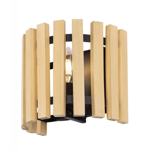 Varaluz Suratto 1 Light Sconce Matte Blac Honey Model: 387W01MBH