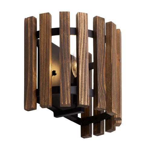 Varaluz Suratto 1 Light Sconce Matte Blac Medium Model: 387W01MBW