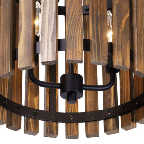 Varaluz Suratto 2 Light Pendant Matte Blac Medium Model: 387P02MBW