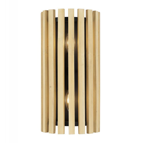Varaluz Suratto 2 Light Sconce Matte Blac Honey Model: 387W02MBH
