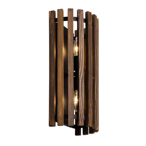 Varaluz Suratto 2 Light Sconce Matte Blac Medium Model: 387W02MBW