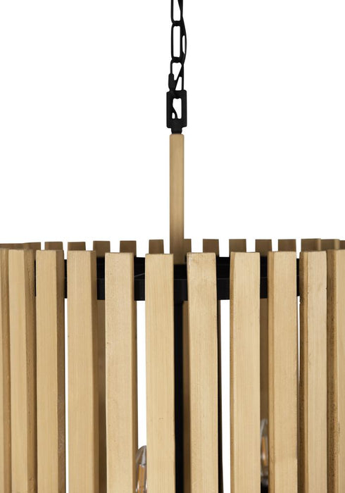 Varaluz Suratto 6 Light Foyer Matte Blac Honey Model: 387F06MBH