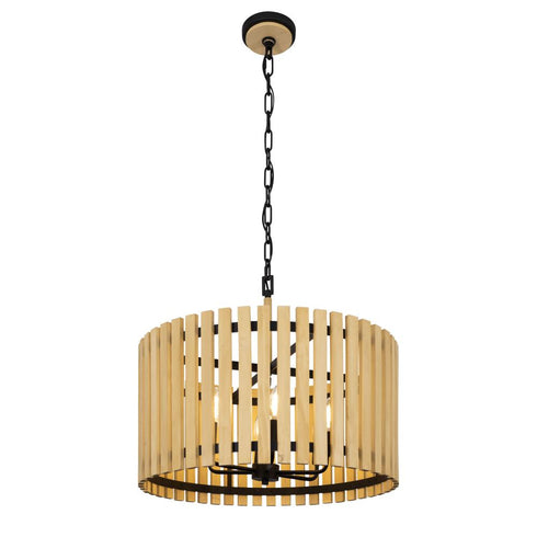 Varaluz Suratto 6 Light Pendant Matte Blac Honey Model: 387P06MBH