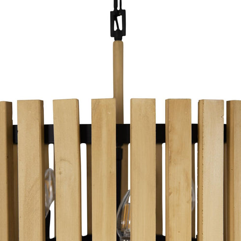 Varaluz Suratto 6 Light Pendant Matte Blac Honey Model: 387P06MBH
