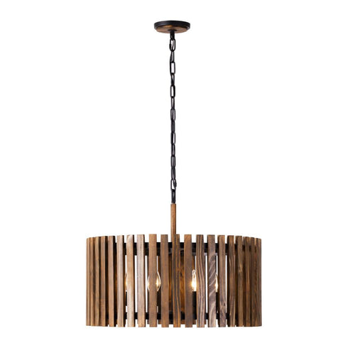 Varaluz Suratto 6 Light Pendant Matte Blac Medium Model: 387P06MBW