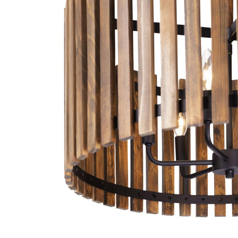 Varaluz Suratto 6 Light Pendant Matte Blac Medium Model: 387P06MBW