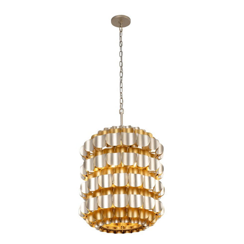 Varaluz Swoon 6 Light Foyer Antique Gol Gold Dust Model: 382F06AGGD