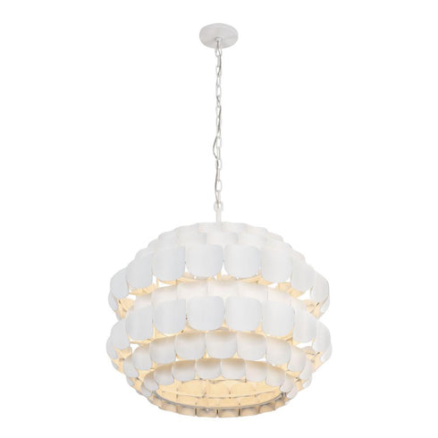 Varaluz Swoon 6 Light Pendant Matte White Model: 382P06MW
