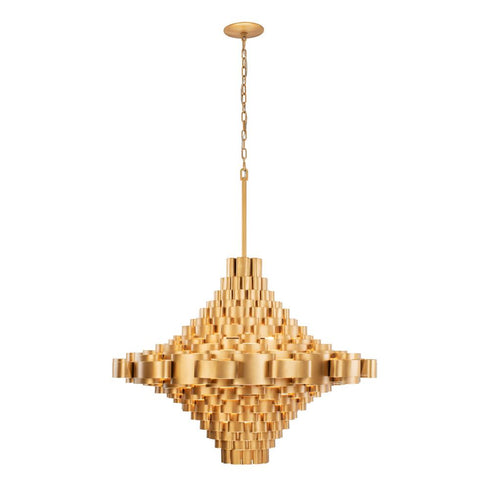 Varaluz Totally Tubular 17 Light Foyer Antique Gol Model: 369F17AGCB