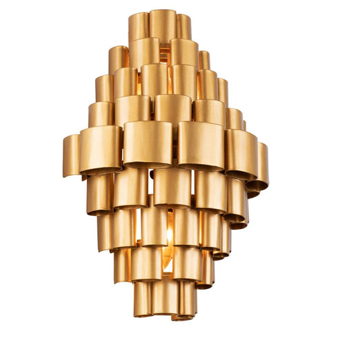 Varaluz Totally Tubular 2 Light Sconce Antique Gol Model: 369W02AGCB