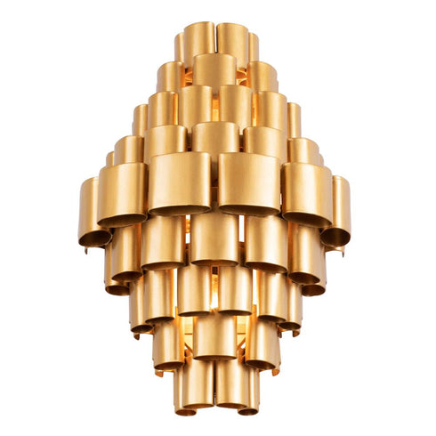 Varaluz Totally Tubular 2 Light Sconce Antique Gol Model: 369W02AGCB