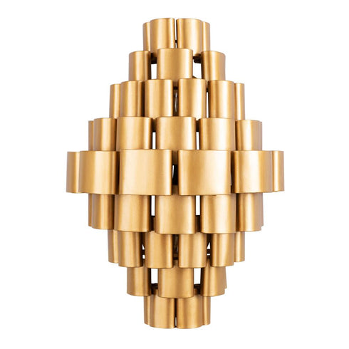 Varaluz Totally Tubular 2 Light Sconce Antique Gol Model: 369W02AGCB