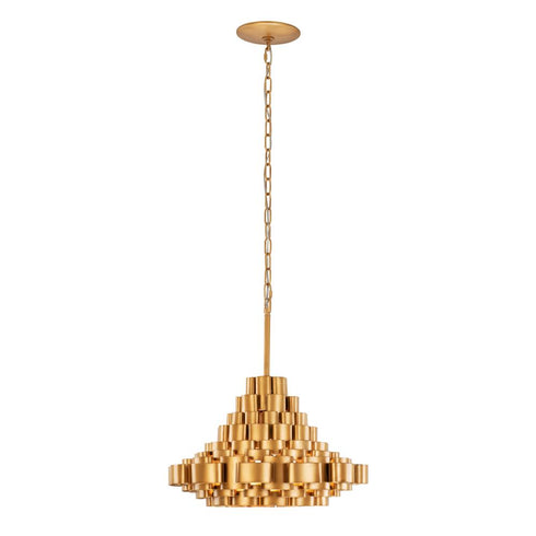 Varaluz Totally Tubular 4 Light Pendant Antique Gol Model: 369P04AGCB