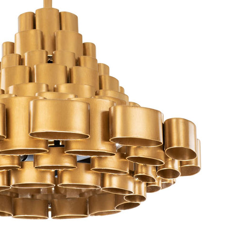 Varaluz Totally Tubular 4 Light Pendant Antique Gol Model: 369P04AGCB