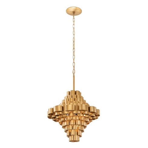 Varaluz Totally Tubular 5 Light Foyer Antique Gol Model: 369F05AGCB