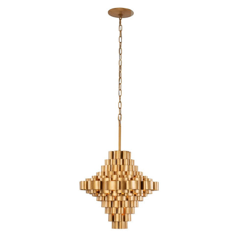 Varaluz Totally Tubular 5 Light Foyer Antique Gol Model: 369F05AGCB