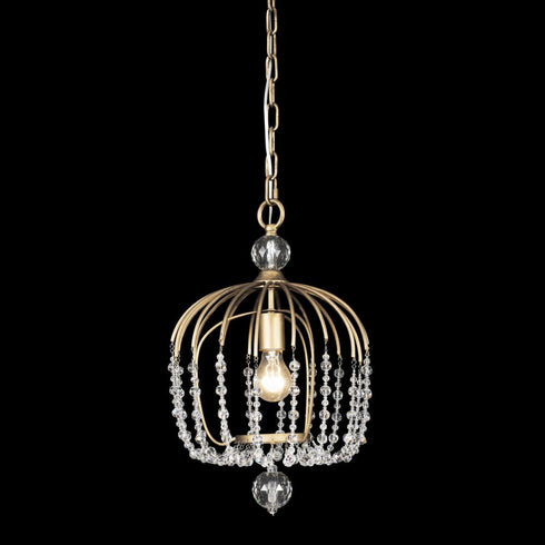 Varaluz Voliere 1 Light Crystal Pendant Havana Gold Model: 343P01HG
