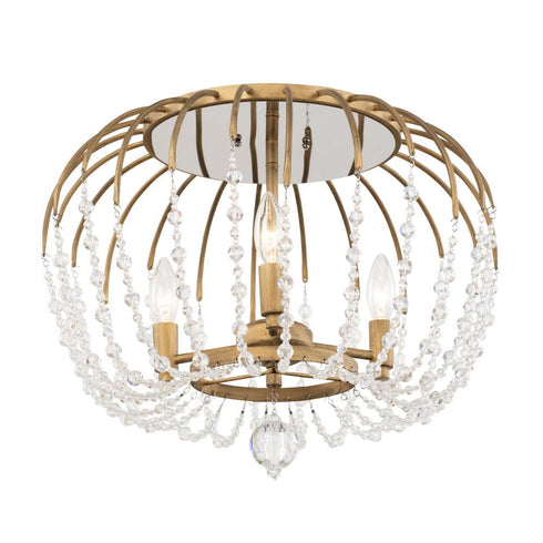 Varaluz Voliere 3 Light Semi Flush Havana Gold Model: 343S03HG
