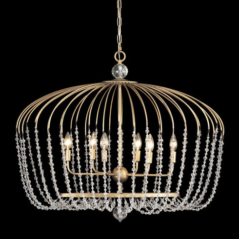 Varaluz Voliere 6 Light Crystal Oval Pendant Havana Model: 343N06HG