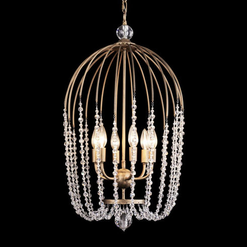 Varaluz Voliere 6 Light Crystal Pendant Havana Gold Model: 343F06HG