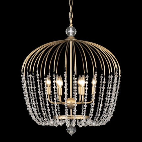 Varaluz Voliere 6 Light Crystal Tall Pendant Havana Model: 343P06HG