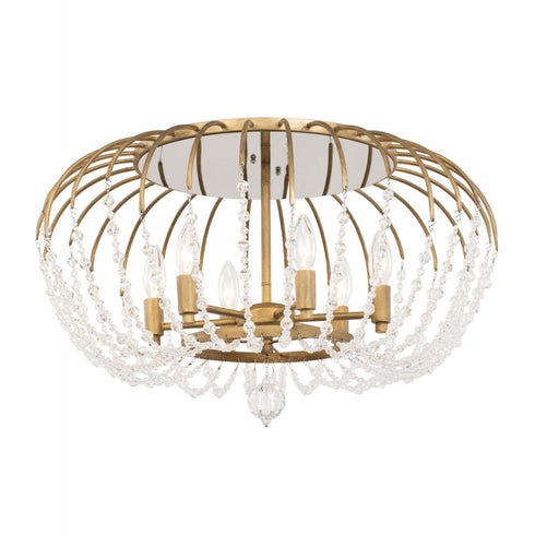 Varaluz Voliere 6 Light Semi Flush Havana Gold Model: 343S06HG