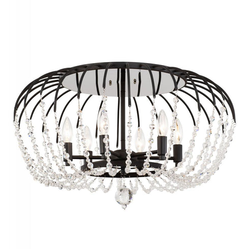 Varaluz Voliere 6 Light Semi Flush Matte Black Model: 343S06MB
