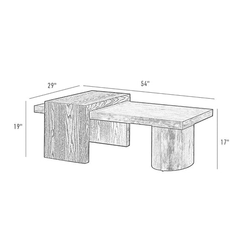 Varaluz Westwood Coffee Table Toasted Oa Ash Blonde in Toasted Oak/Ash Blonde Finish Model: 512TA54A