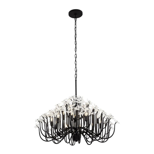 Varaluz Wildflower 15 Light Chandelier Matte Black Model: 378C15MB