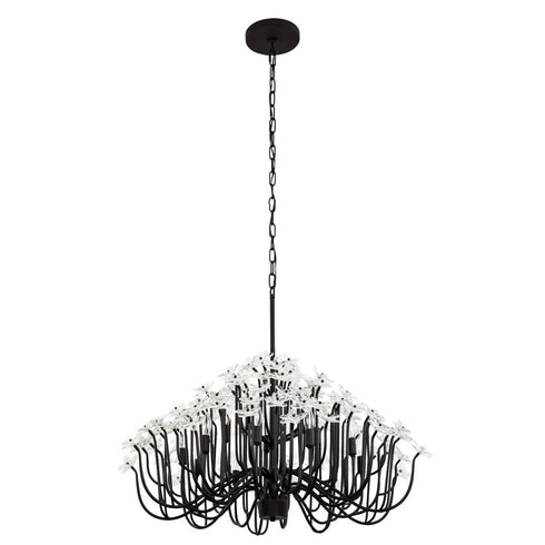 Varaluz Wildflower 15 Light Chandelier Matte Black Model: 378C15MB