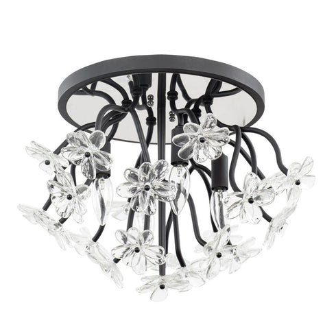 Varaluz Wildflower 4 Light Semi Flush Matte Black Model: 378S04MB