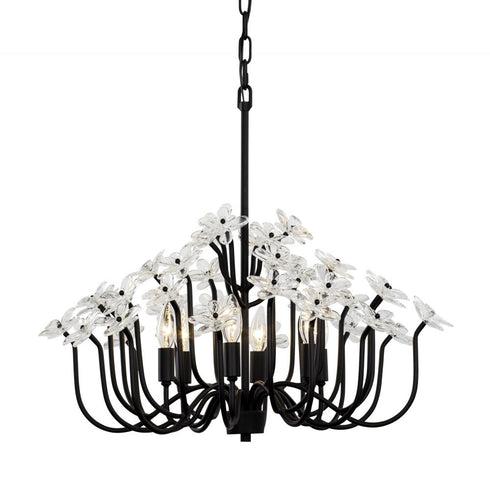Varaluz Wildflower 6 Light Chandelier Matte Black Model: 378C06MB