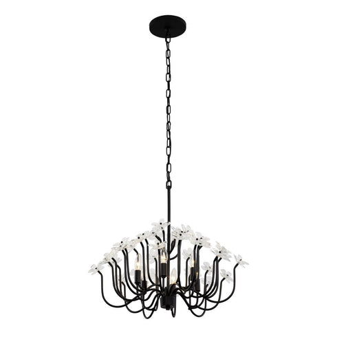 Varaluz Wildflower 6 Light Chandelier Matte Black Model: 378C06MB