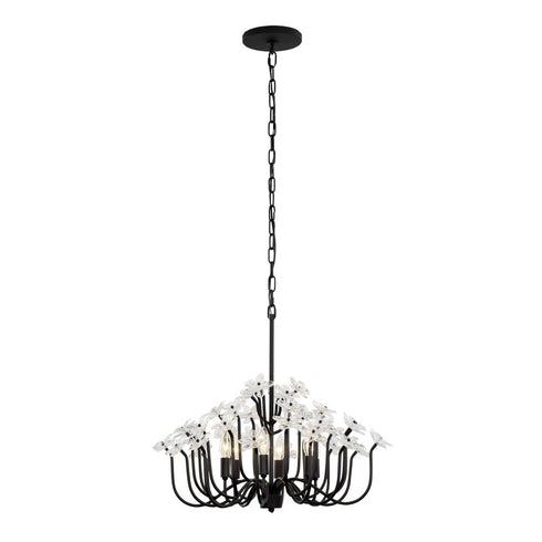 Varaluz Wildflower 6 Light Chandelier Matte Black Model: 378C06MB
