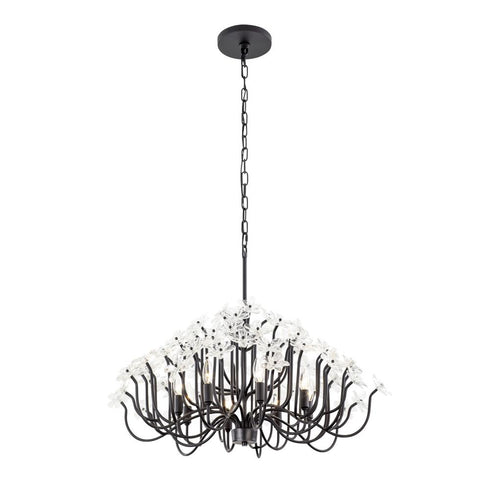 Varaluz Wildflower 8 Light Chandelier Matte Black Model: 378C08MB