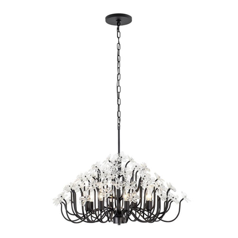 Varaluz Wildflower 8 Light Chandelier Matte Black Model: 378C08MB