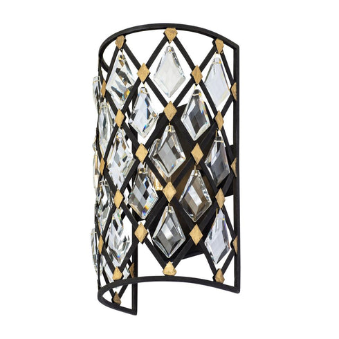 Varaluz Winsor Windsor 1 Light Crystal Sconce Carbo Havana Model: 345W01CBHG