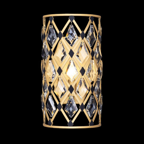Varaluz Winsor Windsor 1 Light Crystal Sconce French Gol Model: 345W01FGMB