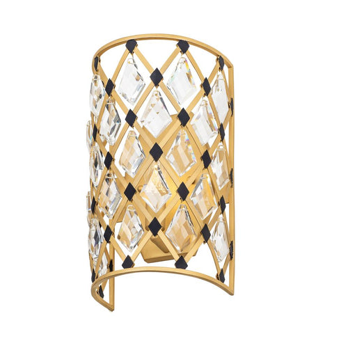 Varaluz Winsor Windsor 1 Light Crystal Sconce French Gol Model: 345W01FGMB
