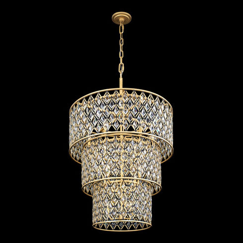 Varaluz Winsor Windsor 13 Light 3 Tier Crystal Chandelier Model: 345C13FGMB