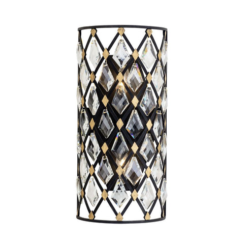 Varaluz Winsor Windsor 2 Light Crystal Sconce Carbo Havana Model: 345W02SCBHG