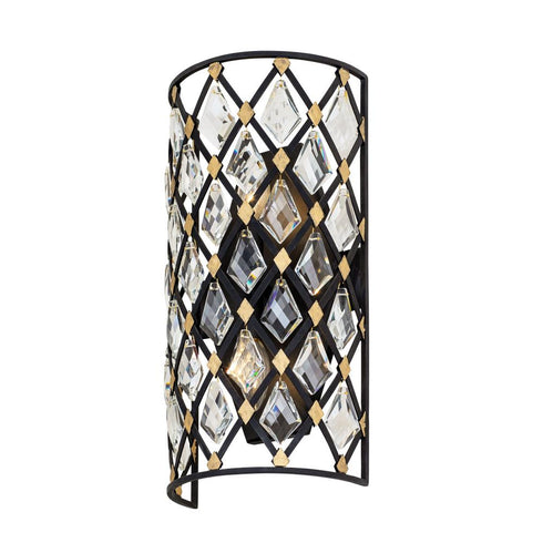 Varaluz Winsor Windsor 2 Light Crystal Sconce Carbo Havana Model: 345W02SCBHG