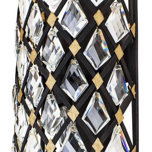 Varaluz Winsor Windsor 2 Light Crystal Sconce Carbo Havana Model: 345W02SCBHG