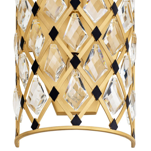 Varaluz Winsor Windsor 2 Light Crystal Sconce French Gol Model: 345W02FGMB