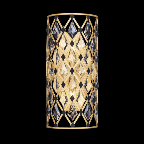 Varaluz Winsor Windsor 2 Light Crystal Sconce French Gol Model: 345W02SFGMB