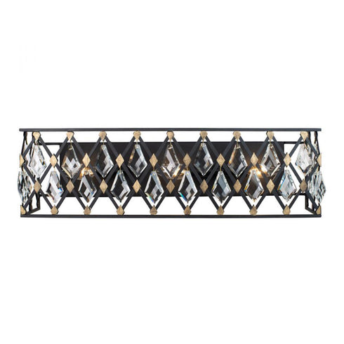 Varaluz Winsor Windsor 3 Light Crystal Bath Carbo Havana Model: 345B03CBHG
