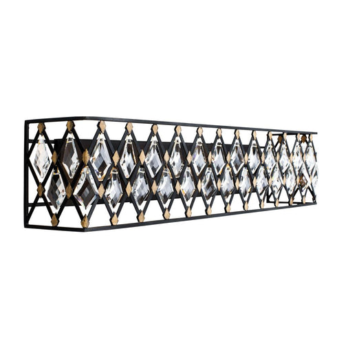 Varaluz Winsor Windsor 4 Light Crystal Bath Carbo Havana Model: 345B04CBHG