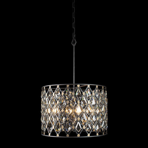 Varaluz Winsor Windsor 4 Light Crystal Pendant Carbo Model: 345P04CBHG