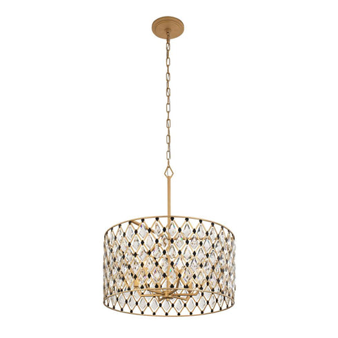 Varaluz Winsor Windsor 6 Light Crystal Pendant French Gol Model: 345P06FGMB