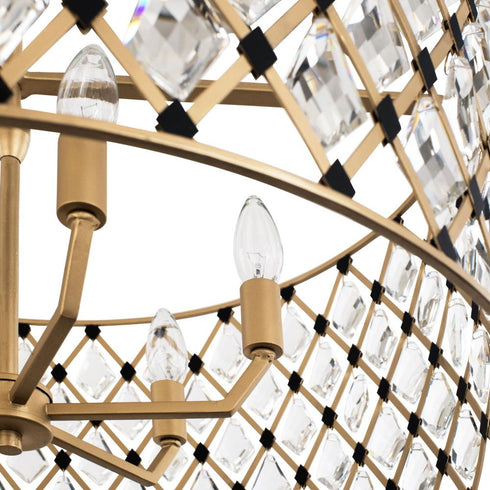 Varaluz Winsor Windsor 6 Light Crystal Pendant French Gol Model: 345P06FGMB